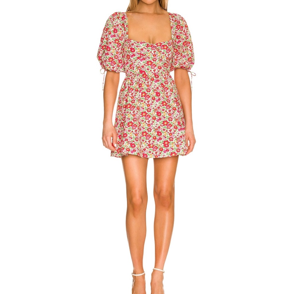 For Love and Lemons Auden puff sleeve mini dress worn once to a wedding